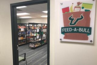 food pantry with door open