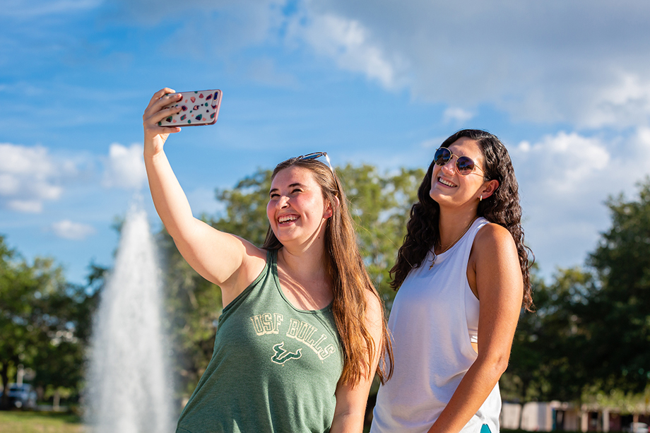 Two students taking a selfie