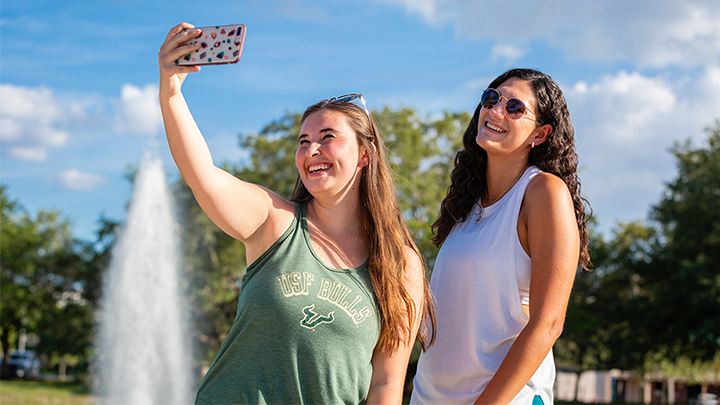 Two students taking a selfie