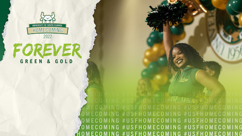 USF Celebrates Homecoming with Teams Background cheer