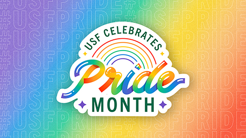 USF Celebrates Pride Month digital LCD screen