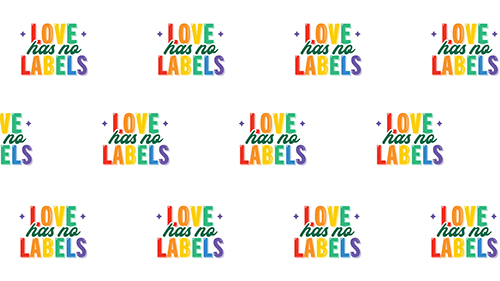 USF Celebrates Pride Month Teams Background 5 with "Love has no Labels" text
