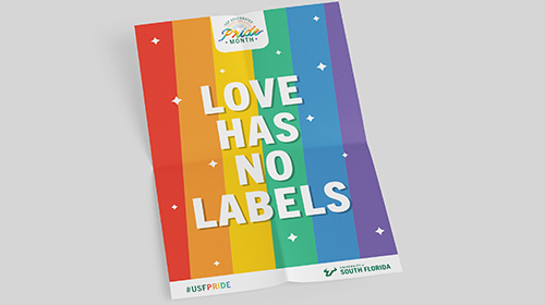 "Love has no Labels" Pride Month Poster Mockup 