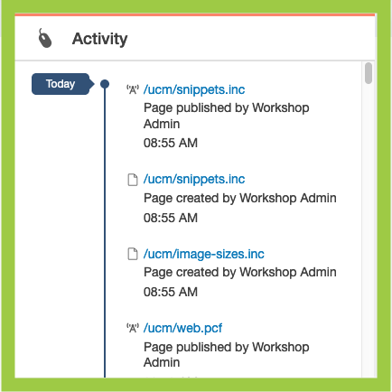 Screenshot of Activity gadget