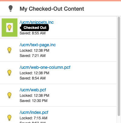 Screenshot of how to check out a page in the My Checked-Out Content gadget
