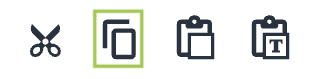 Screenshot of Copy button in the WYSIWYG toolbar