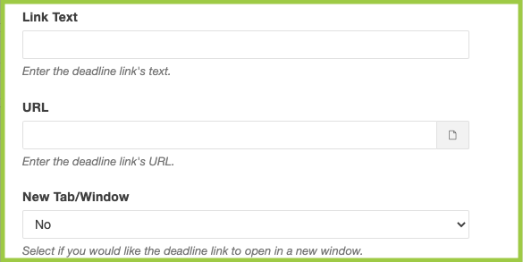 Screenshot of the second section of fields in a Date component