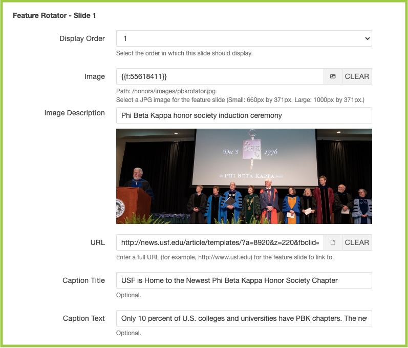 Screenshot of Feature Rotator - Slides