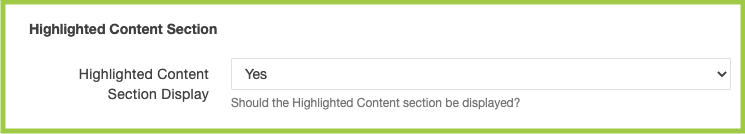 Screenshot of Highlighted Content Section editable area in the CMS index file.