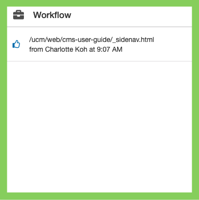Screenshot of Workflow gadget