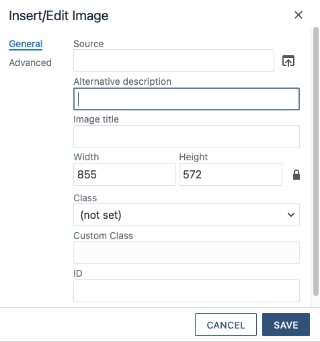 Screenshot of the fields necessary to upload an image to the Omni CMS.