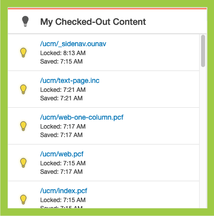 Screenshot of My-Checked Out Content gadget