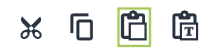 Screenshot of Paste button in the WYSIWYG toolbar