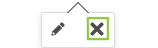 Screenshot of component toolbar, highlighting the "X" icon.