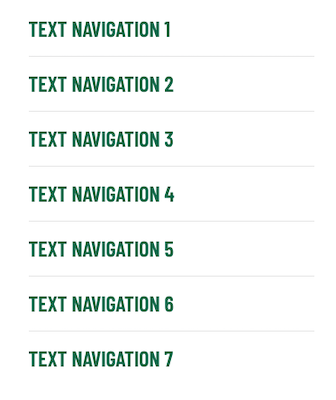 Screenshot of the text navigation widget in the Omni CMS.