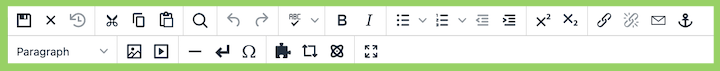 Screenshot of WYSIWYG Editor toolbar
