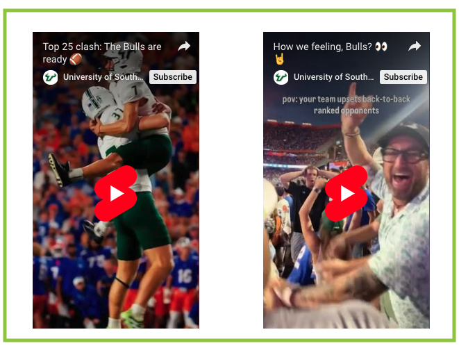 Preview of YouTube Shorts Embed component in a Two-Column Test snippet