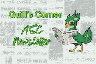 The image directs to quill's corner, the asc newsletter link.
