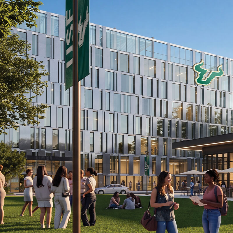 Conceptual Conceptual rendering of academic building