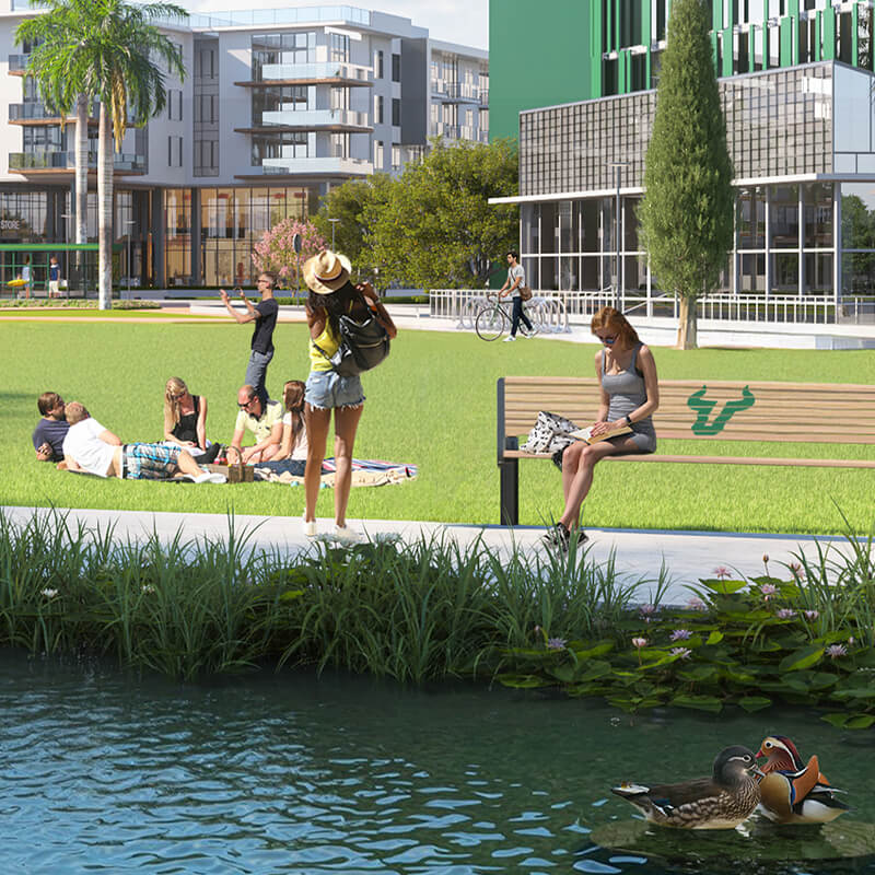 Conceptual depiction of recreational/green space