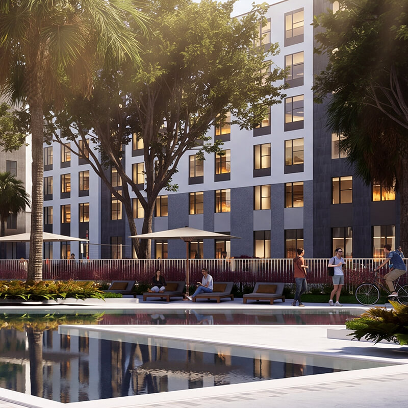 Conceptual rendering of single family housing