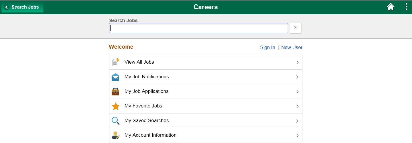 search job screen