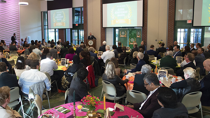 President Currall Speaking at His First Global Achievement Awards