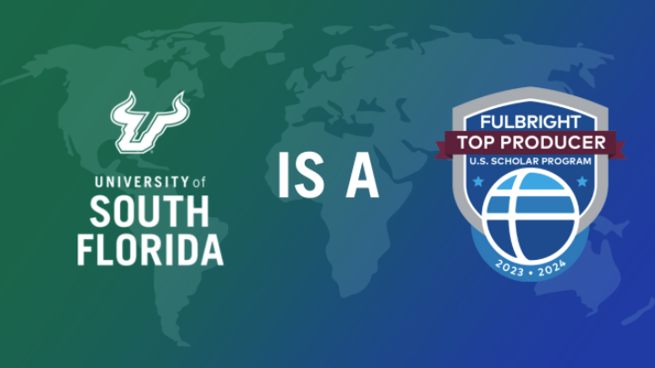 announcement that USF is a Top Producer of Fulbright U.S. Scholars for 2023-24
