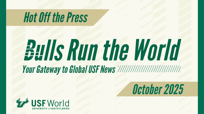tan background with green text that says "bulls run the world October 2025"