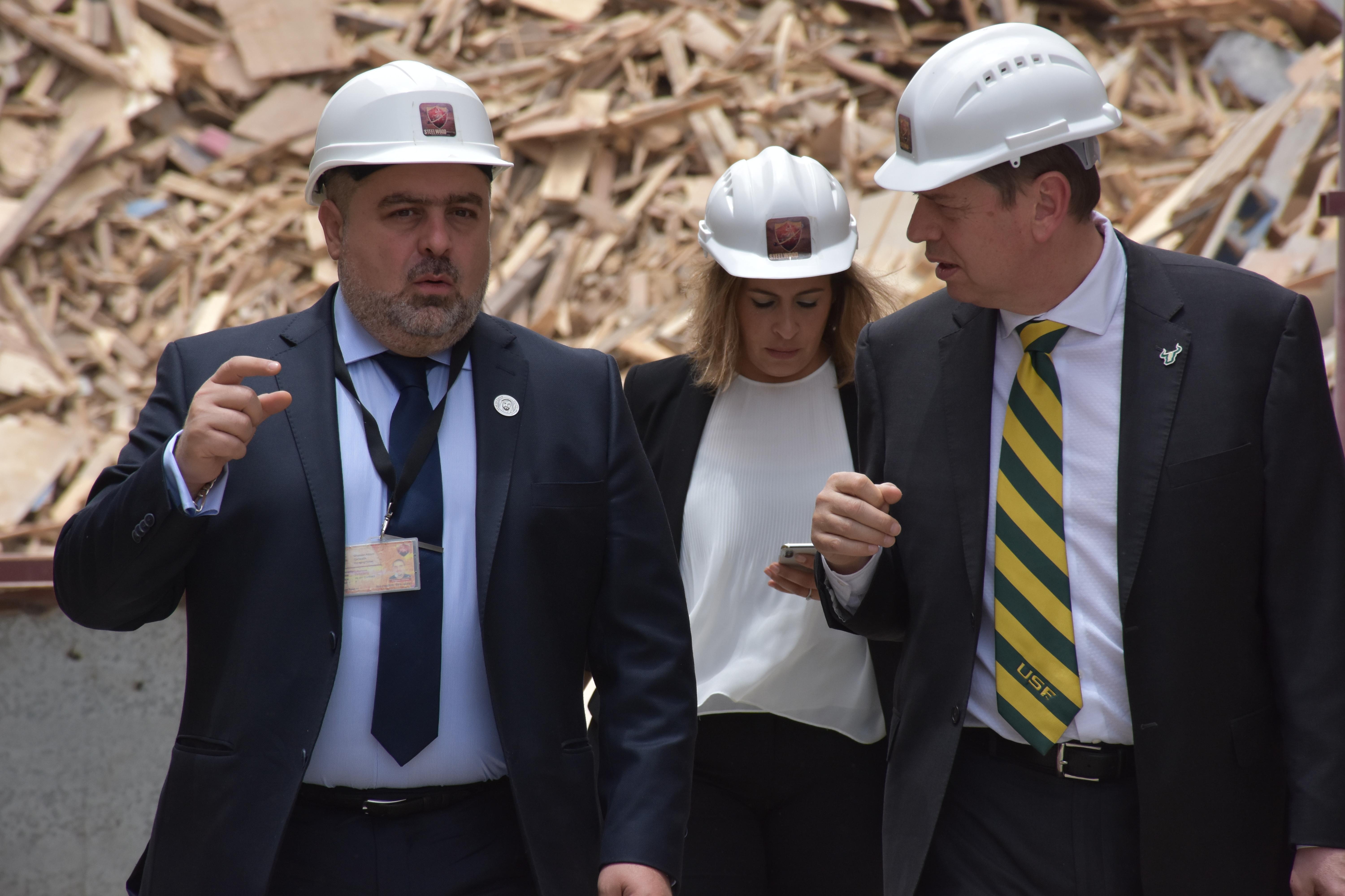 Ghassan Afiouni and Dr. Brindley on a tour of Steel Wood Industries