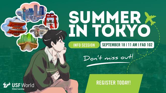 summer in tokyo wording with dreaming student image