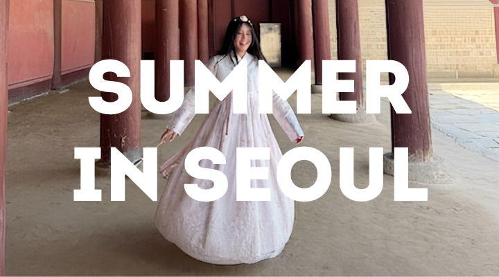 "Summer in Seoul" text over a picture of a girl in a dress