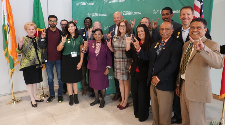 group shot of recent Fulbright awardees at the University of South Florida
