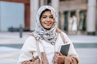 international student on campus