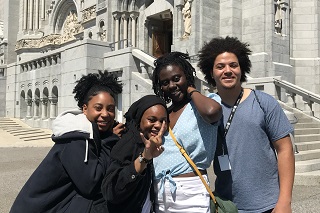 Education Abroad students in front of European Church