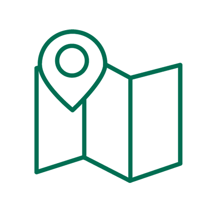 Map with a pin point marker icon