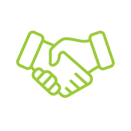 Lime green handshake