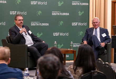 Associate Professor Scott Solomon and Ambassador Christopher Hill