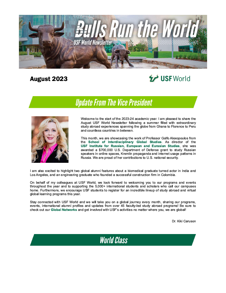 cover of bulls run the world newsletter