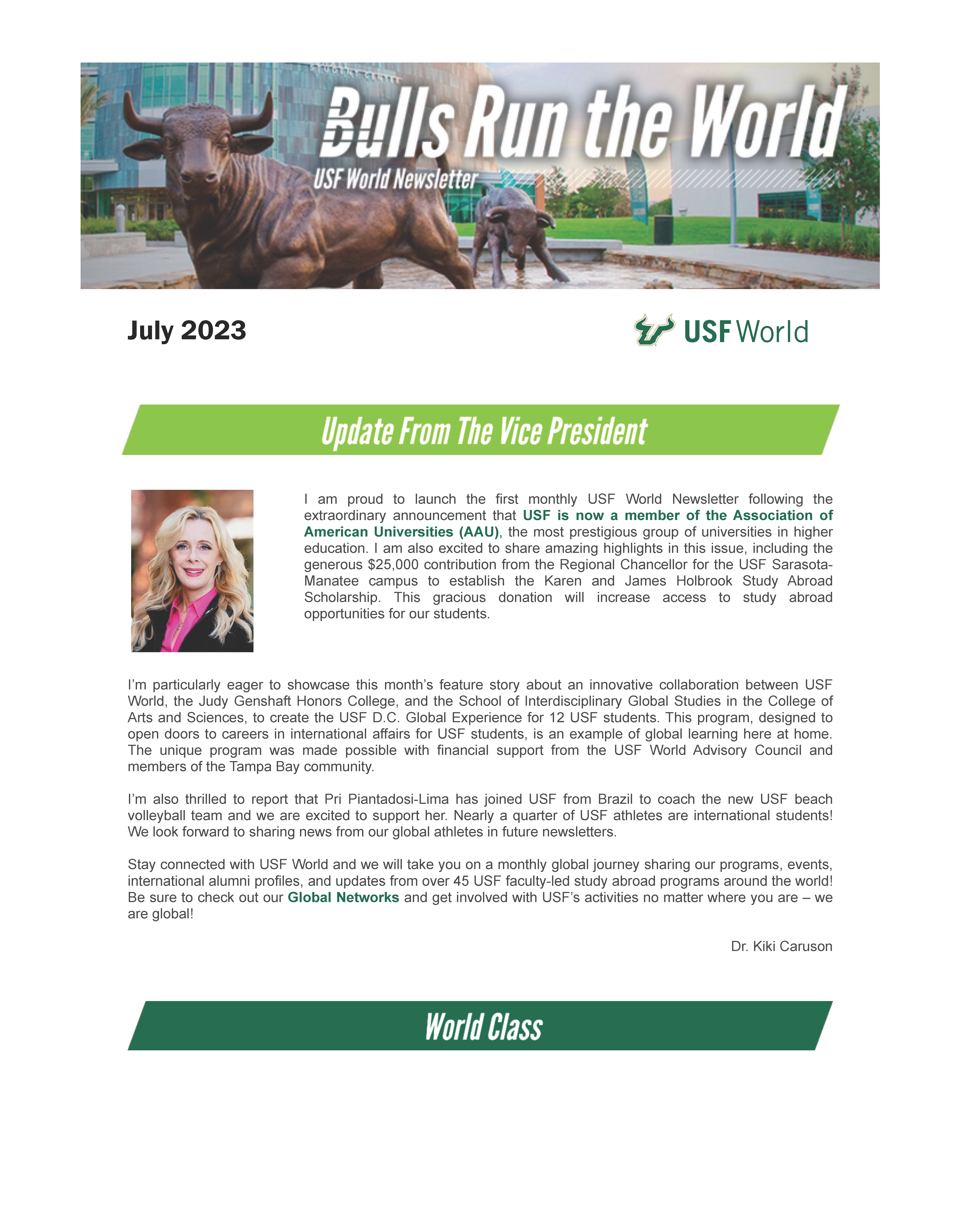 July 2023 Bulls Run the World newsletter