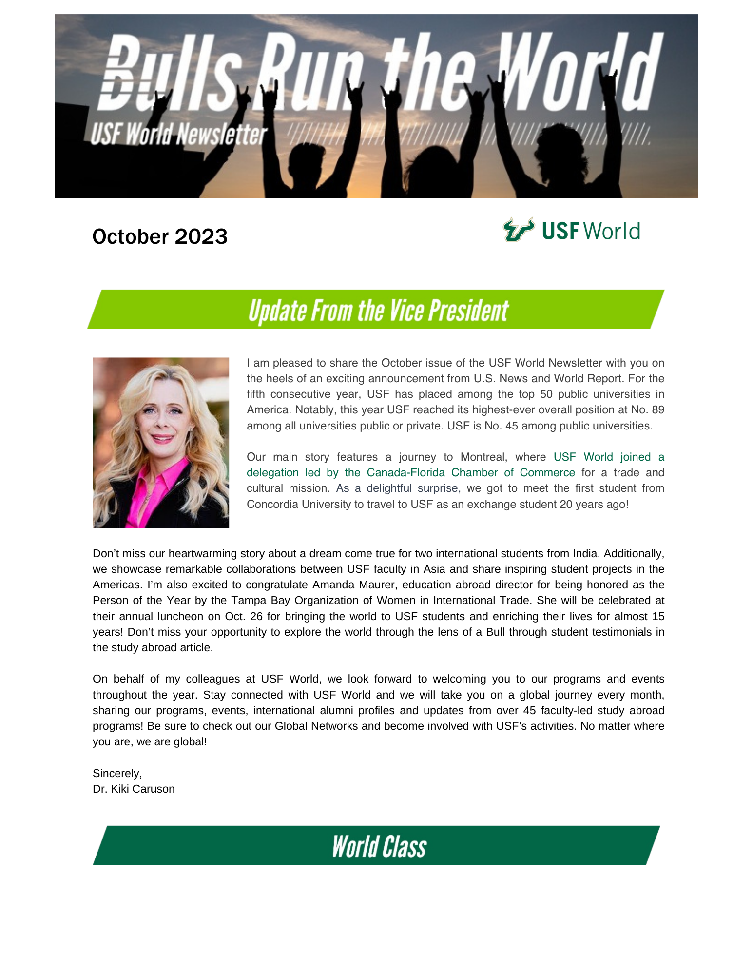 cover of October edition of Bulls Run the World newsletter