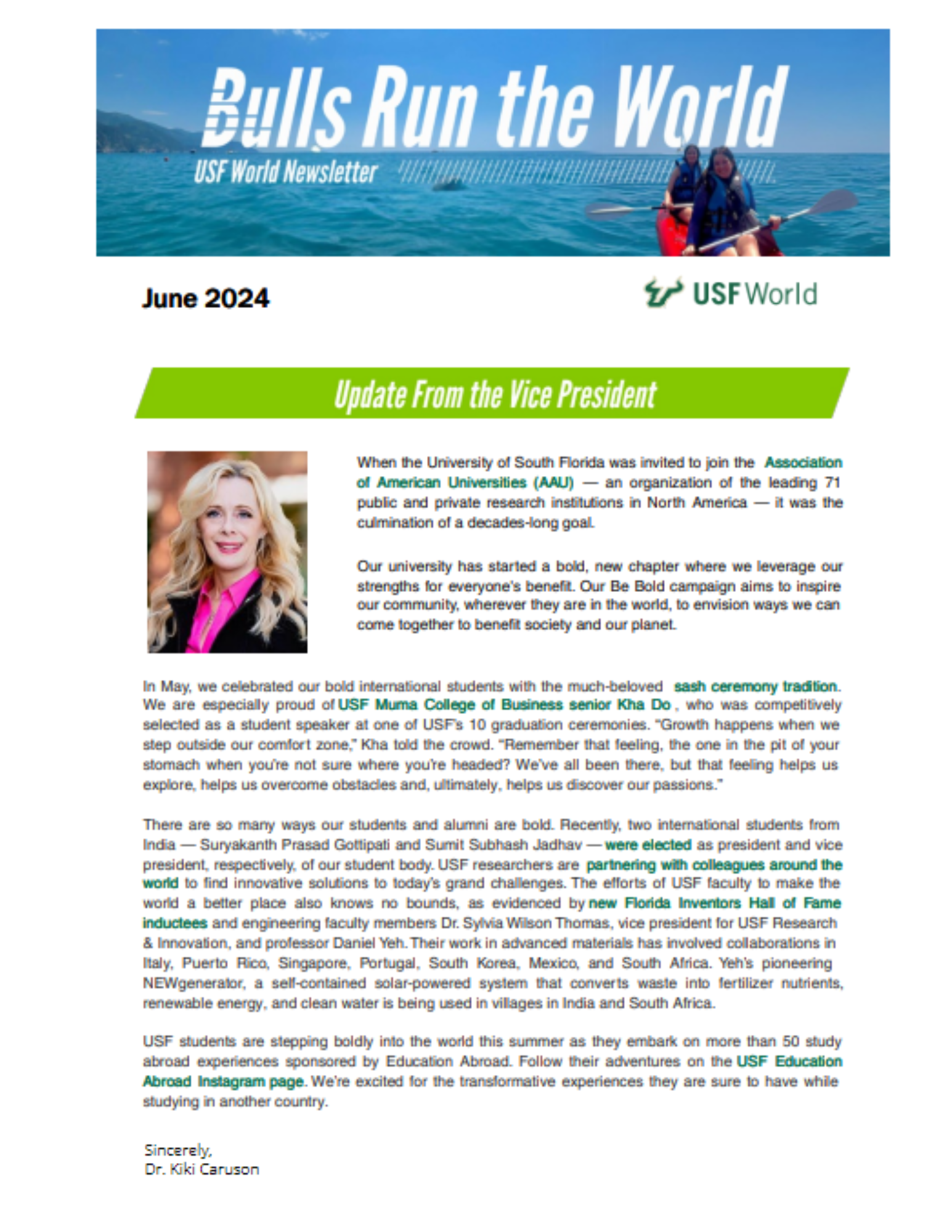 cover of the June 2024 edition of Bulls Run the World newsletter