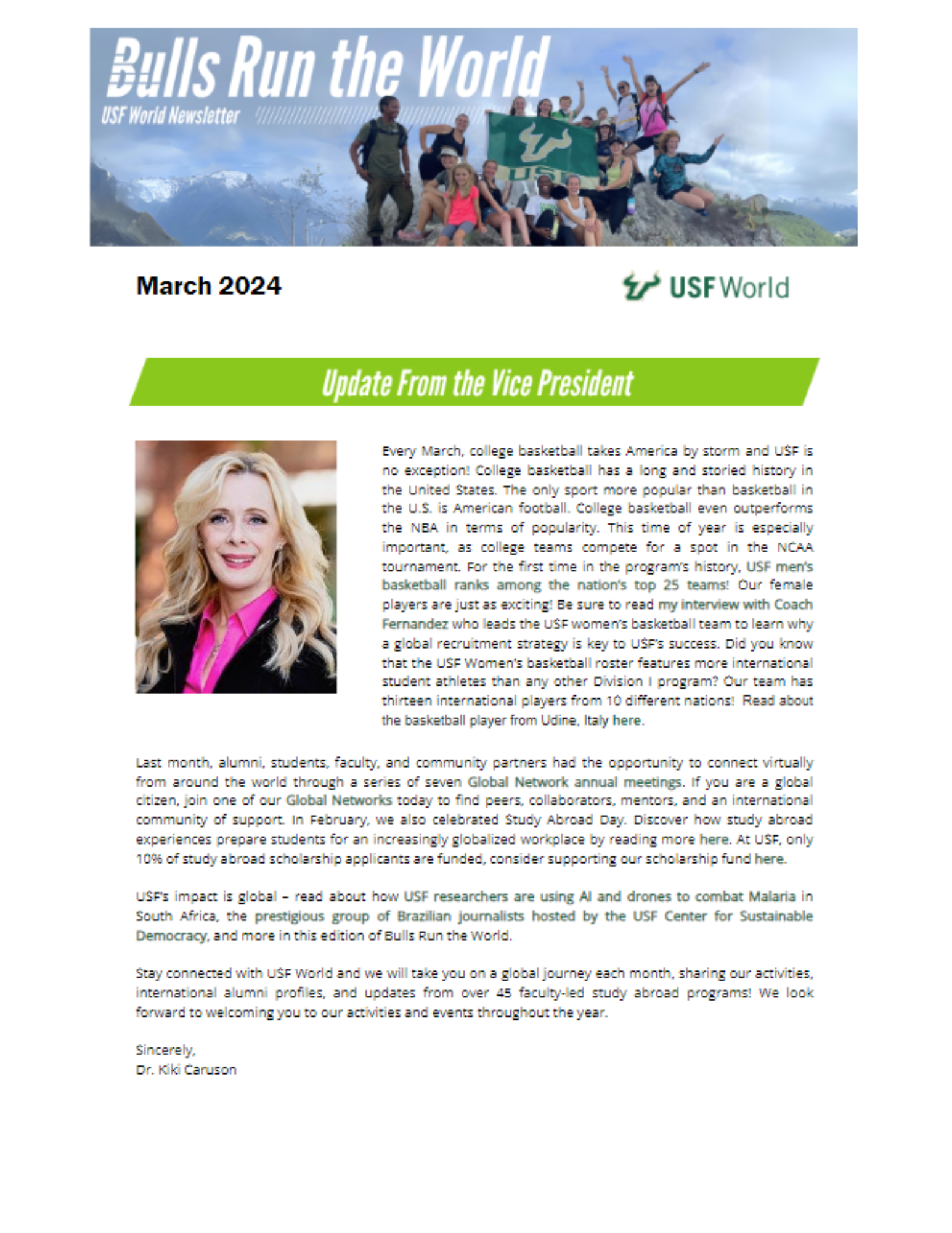 thumbnail of the March edition of Bulls Run the World Newsletter