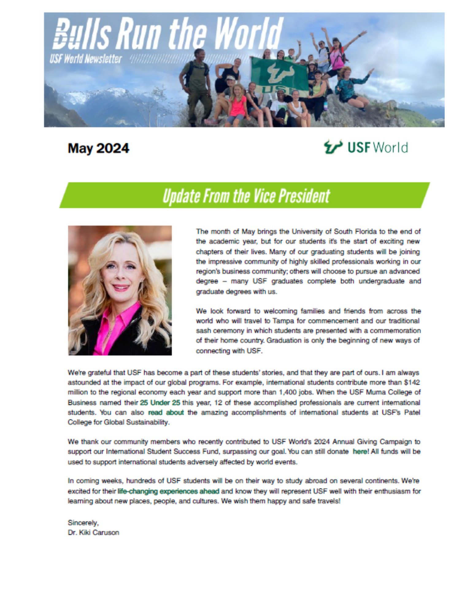 cover of the May 2024 edition of Bulls Run the World newsletter