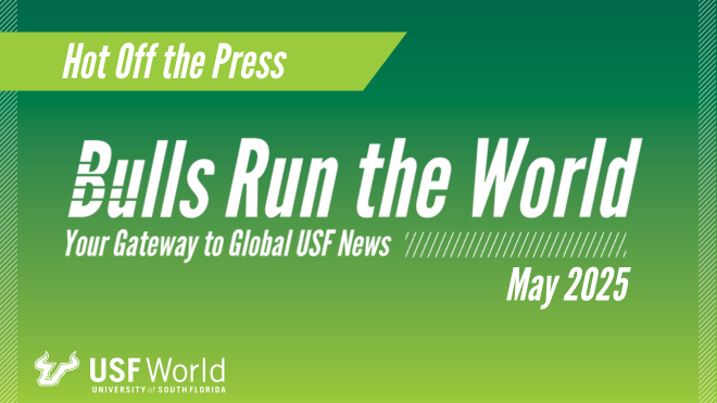 a lime apple green background with white text that says "bulls run the world May 2025"