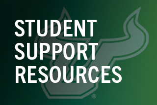 student support resources wording over a dark green to lime gradient coloring