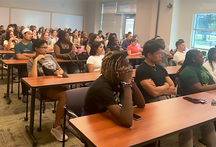 students sitting in a classroom