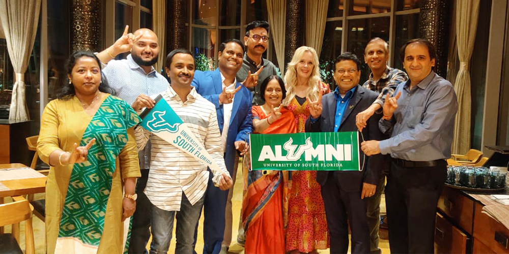  In the picture left to right: Front row – Anita Thippaiah (far left), Venkateswara Rao Mudunuru, Provost Prasant Mohapatra, Aruna Dasgupta, Karan Manocha (far right). Back row – Kiki Caruson, Sampath Kalluri, Nitish Setipalli, Lajpat Roy, S.V. Sudhirkashyap