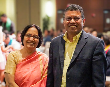 Aruna and USF provost standing together smiling