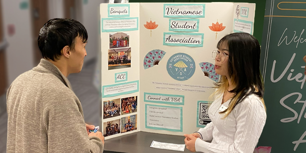 Students in front of an international student club